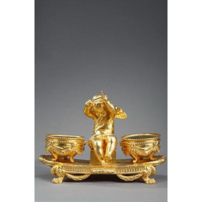 Louis XVI Style Gilt Bronze Inkwell