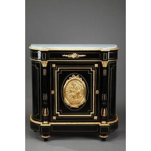 Napoleon III Sideboard In Blackened Wood And Gilded Bronzes