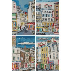 Four Engravings Of Orfeo Tamburi With The Districts Of Paris