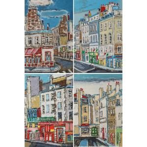 Set Of Four Engravings From Paris By Orfeo Tamburi