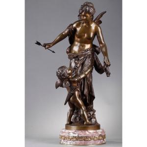 Sculpture Psyche And Love By Jean Bulio