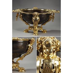 Gilded And Patinated Bronze Bowl, Late 19th Century