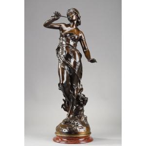 Bronze Sculpture La Renomée, Signed Julien Causse