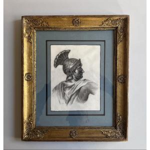 Neoclassical Drawing Of One Of The Horatii (school Of Jacques Louis-david 1745-1825)