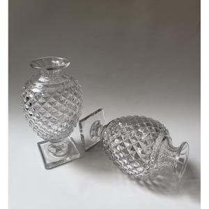 Pair Of Baccarat Crystal Vases, 20th Century 