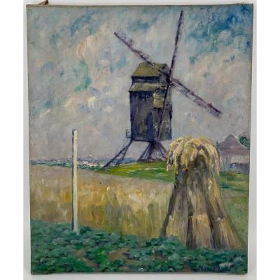 Windmill In The Netherlands Circa 1930 By Caroline Stienon Du PrÉ (1883-1979)
