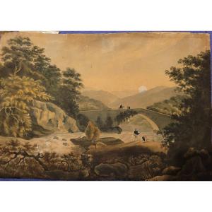 Paul Sandby Watercolor View Of Scotland English Painter