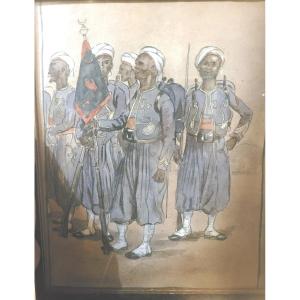 Delplanque Aquarelle Militaire