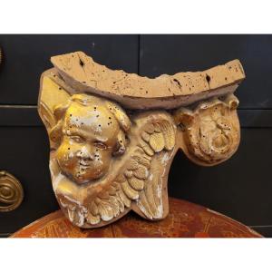 18th-century Gilded Wooden Angel