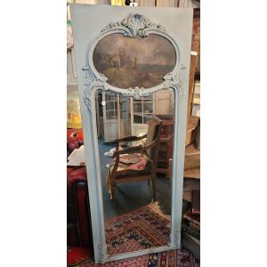 18th Century Painted Wood Trumeau