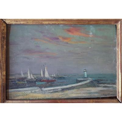 Henri Foreau Marine Sur Panneau 