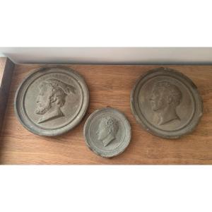 Set De Trois Médaillons  Auber, Guillaume Tell XIX ème