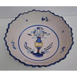 19th Century Earthenware Salad Bowl From Sainte-foy-la-grande 