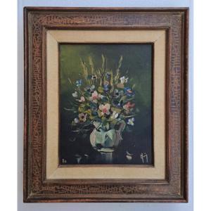 Jean Monnier Oil On Canvas Bouquet Of Flowers