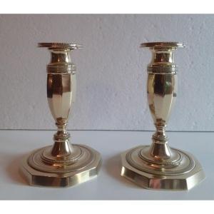 Pair Of 19th Century Empire Period Toilet Candlesticks
