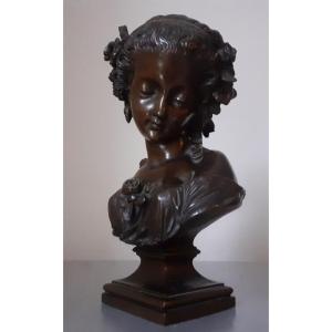 Aizelin Bronze Bust Of A Young Girl 