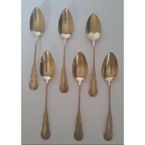 6 Small Solid Silver Spoons 