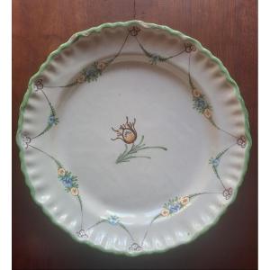 Earthenware Plate From Sainte Foy La Grande, 18th-19th Century 