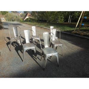 Suite De 6 Chaises Tolées A  Tolix