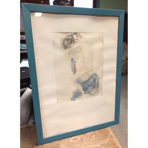 Litho d Auguste Rodin   dedicacée       hommage a ma grande amie, judith cladel,1911