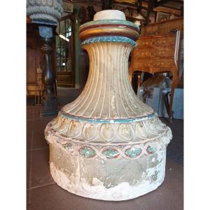 Rare Terracotta Statuary Base, Napoleon 3 Column, Flower Pot Holder