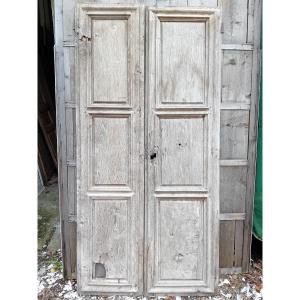 Good Pair Of Louis 14 Doors In Oak, Double-sided Tiercée Woodwork