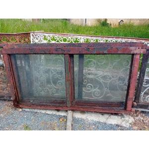 Wrought Iron Veranda Elements, 1930 Period Orangery In Battered Iron