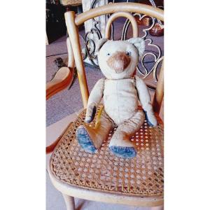 Teddy Bear, 1900, Stuffed Teddy Bear, Fabric, Leather, Glass