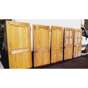 Suite Of Communicating Doors, Cupboards And Louis XVI Woodwork In Softwood