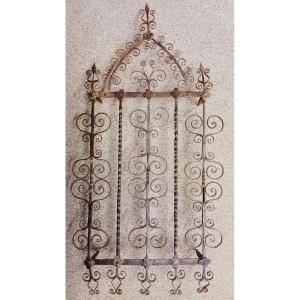 Small, Very Old Decorative Wrought Iron Gate