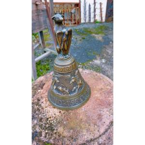 Bronze Bell Decorated With A Jousting Scene And A Bear With A Shield, Dated 1565