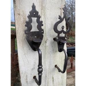 Antique Wrought Iron Thumb Latches, 19th Century