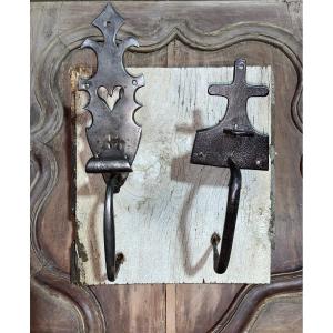 Antique Wrought Iron Thumb Latches, 19th Century