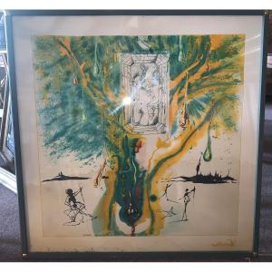 Screen Print On Silk, Salvador Dali, 1989