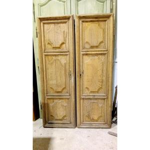 Small Pair Of Narrow Cupboard Doors, Louis XIV Style Woodwork