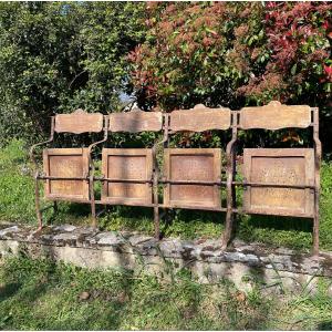 19th Century Wooden And Iron Theatre Seats