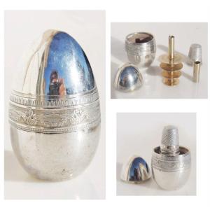Cousette Sewing Kit Egg Solid Silver