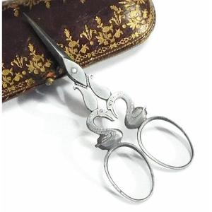 Pair Of Antique 19th Century Swan Embroidery Scissors