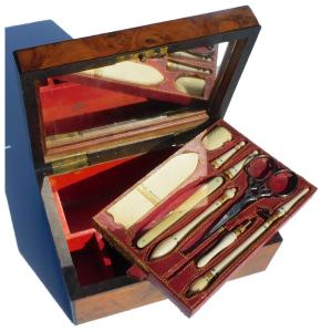 Antique Sewing Box Necessary Early 19th Century Scissors Thimble Sewing Awl