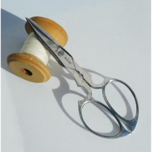 Pair Of Nail Scissors In Old Toiletry Kit Signed "guerre"