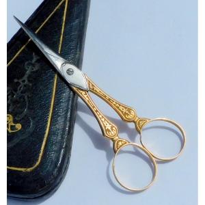 Pair Of 18-carat Solid Gold Embroidery Scissors, Early 19th Century, Sewing Kit