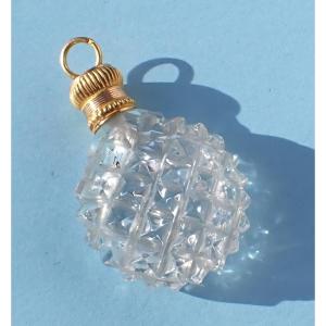 Crystal Salt Cellar With 18-karat Solid Gold Stopper, Sewing Kit, Early 19th Century