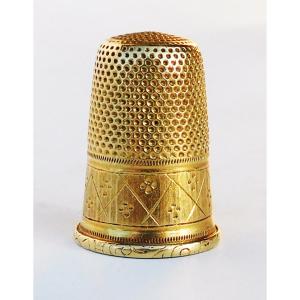Solid 18-karat Gold Thimble, Late 19th/early 20th Century, Sewing Kit