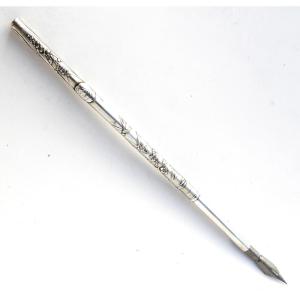 Early XXth Art Nouveau Solid Silver Nib Holder For Writing Utensils