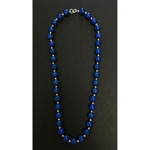 Lapis Lazuli And Silver Choker Necklace