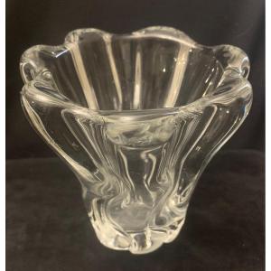 Tulip Crystal Vase Signed Daum France