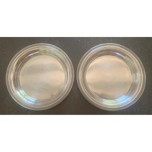 Pair Of Christofle Silver-plated Coasters