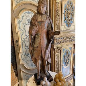 Wood Carving Of A Court Abbot From The Louis XV Period
