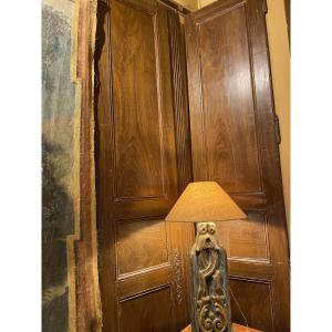 Pair Of Lxvi Period Doors In Walnut With Period Fittings