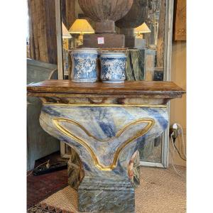 Pair Of 18th Century Italian Painted Consoles ( Faux-marble )
